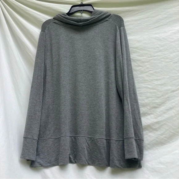 GreenTea Gray Cowl Neck Top - Picture 9 of 11